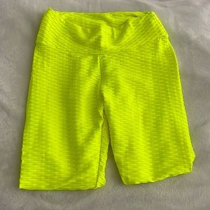 Neon Yellow butt scrunch leggings